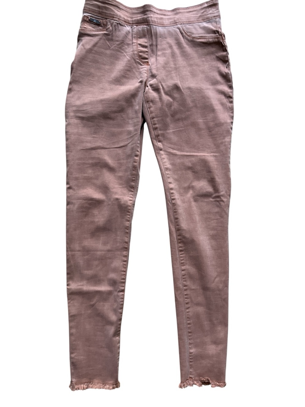 Coco + Carmen size medium elastic waist stretch fit, rust colored, frayed ankle